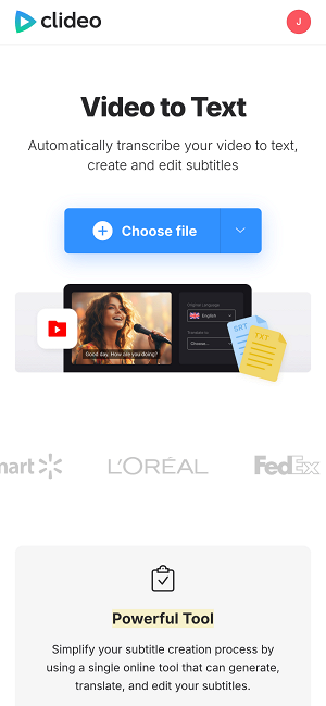 Add file to transcribe video to text on iphone