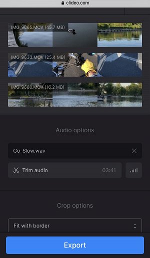 Add audio to slideshow created on iPhone
