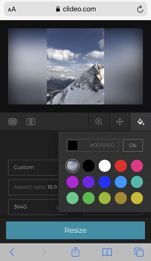 Adjust resized photo on iPhone