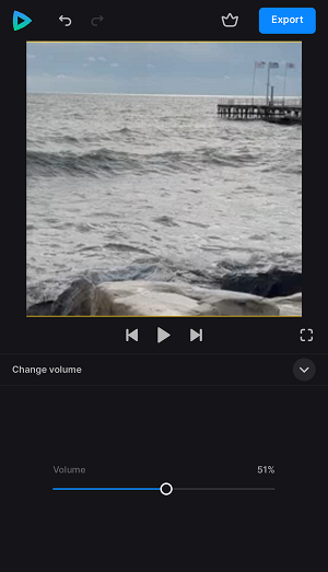 Change volume of stitched video