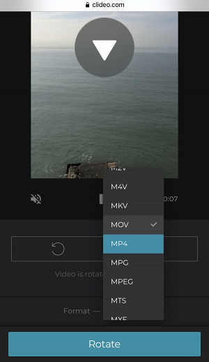 Change format of rotated video on Samsung