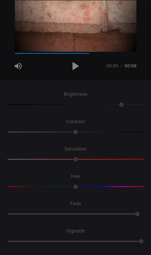 Drag slider too add video vignette effect