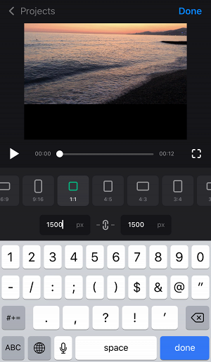 Input resolution in Croppin Video App