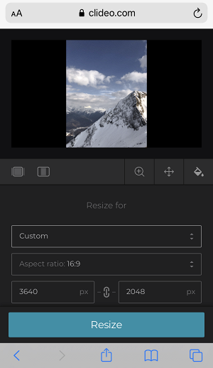 Add custom resolution to resize video on iPhone