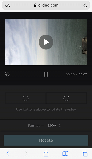Rotate video on Samsung with Clideo