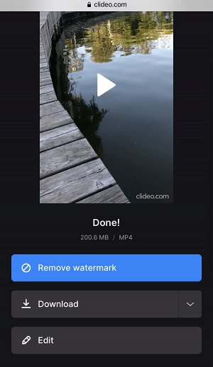 Download created slideshow on iPhone