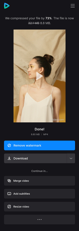 Download compressed on iPhone video