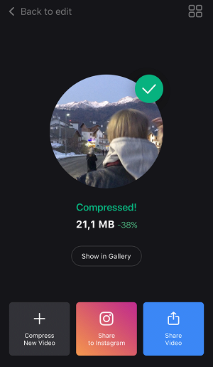 Post video right from compression app