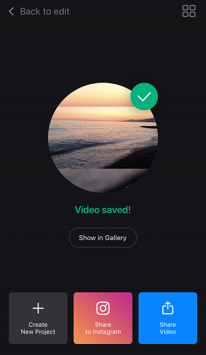 Share video on Instagram from Clideo's resize app