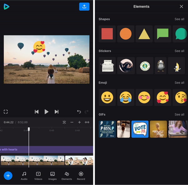  Add emojis to сreate video from photos on iPhone