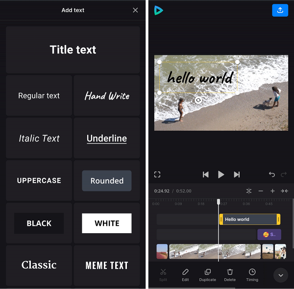  Add captions to create video from photos on iPhone
