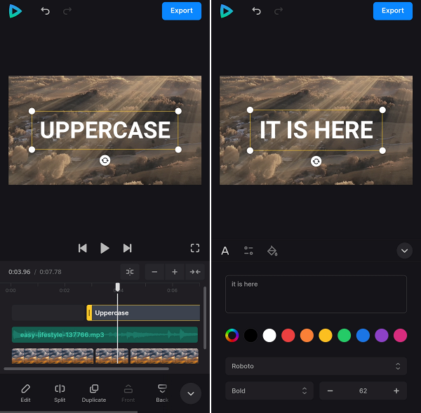 Add text to make YouTube video on phone