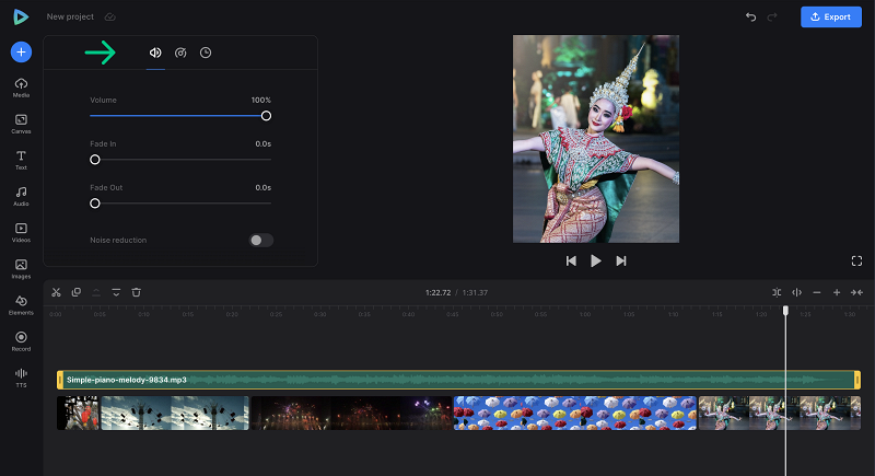 Add music to image video