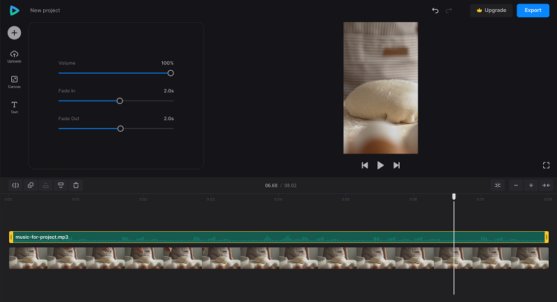 Add audio to video with new aspect ratio