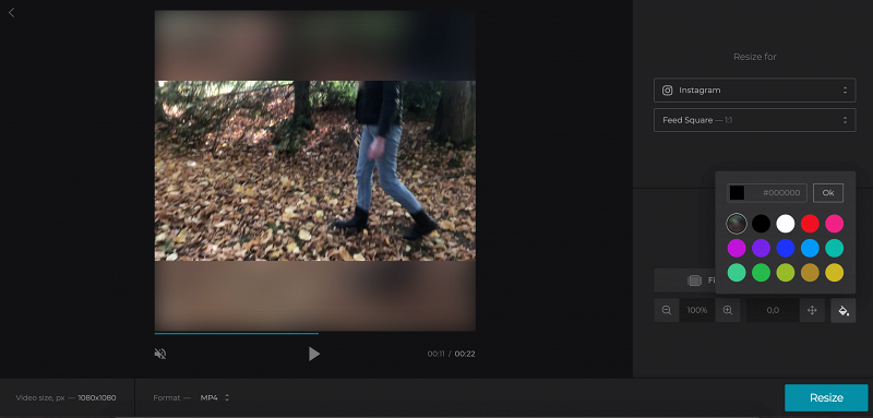 Add borders to Vimeo video for Insta Add background for Vimeo video for Instagram
