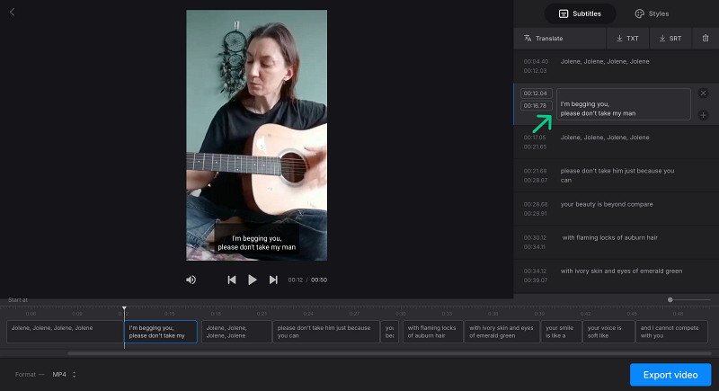 Add captions on YouTube video