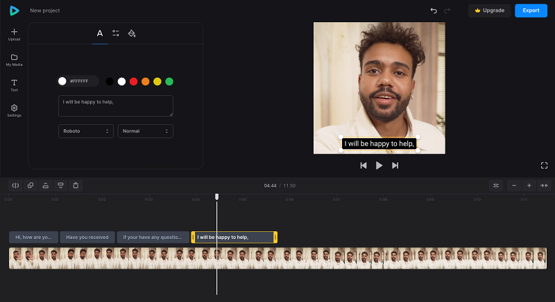 Add captions to video voicemail clip