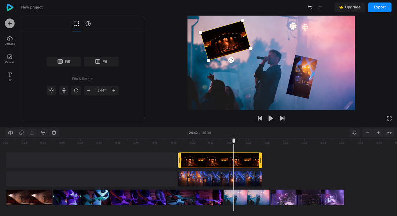 Add clips on top of fan edit video