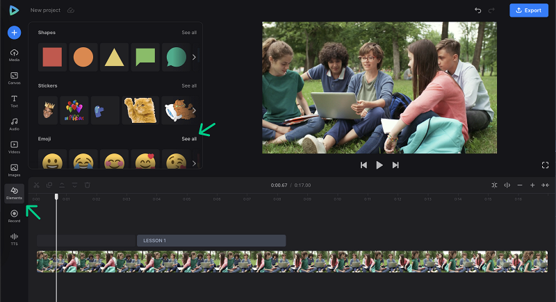 Add emoji to video 
