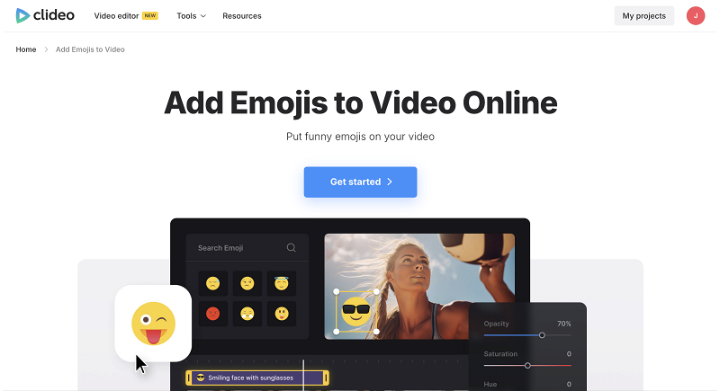 Video editor to add emoji to video 