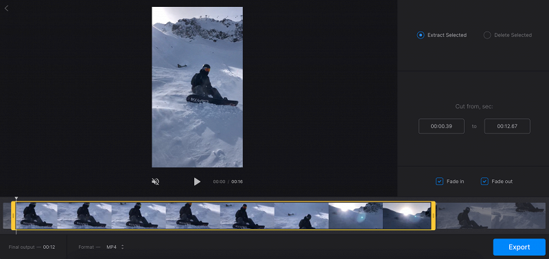 Adjust fade effect for video