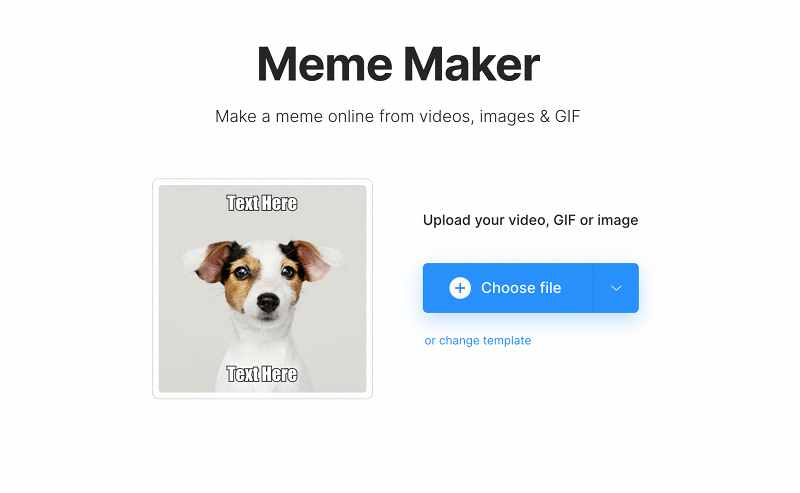 Upload photo or video for custom meme