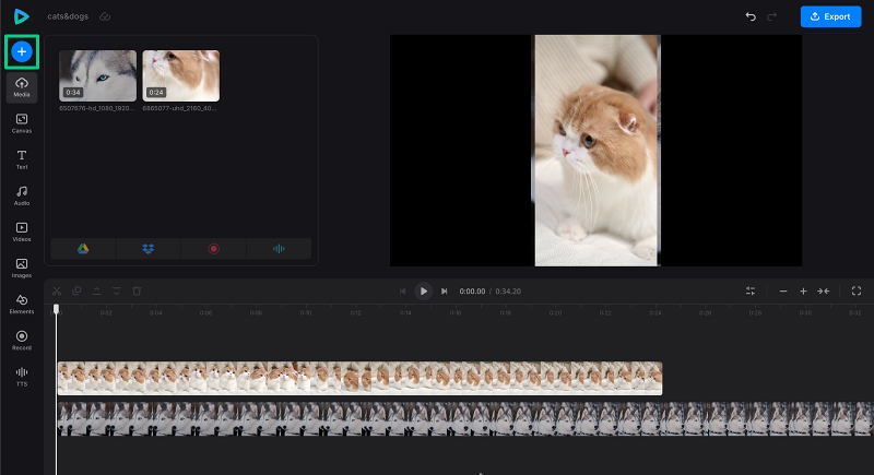 Add files to put two videos side by side