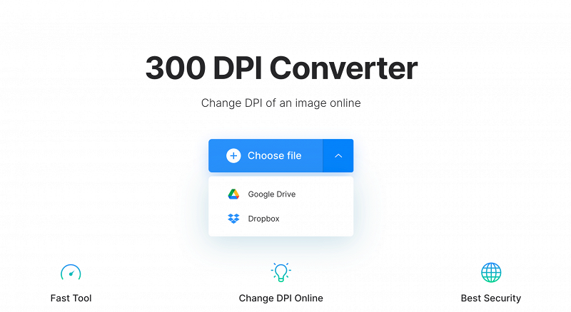 Upload picture to convert to 300 or 600 DPI