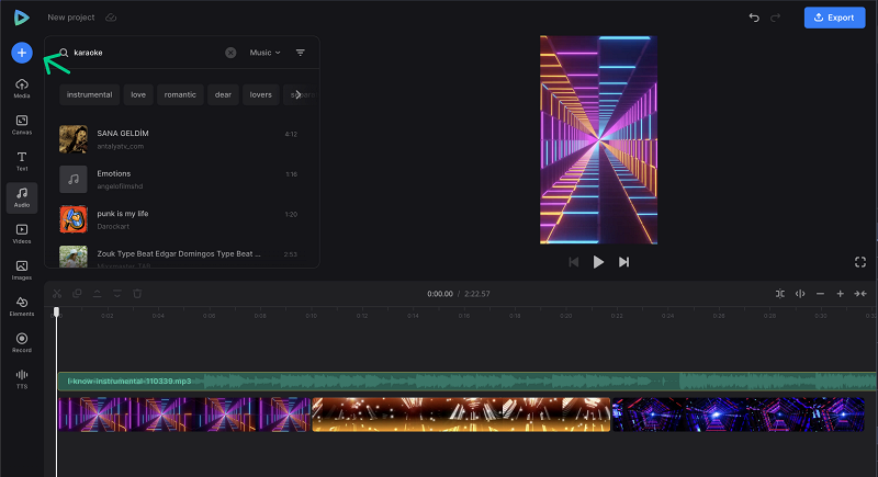 Add karaoke audio Add karaoke track