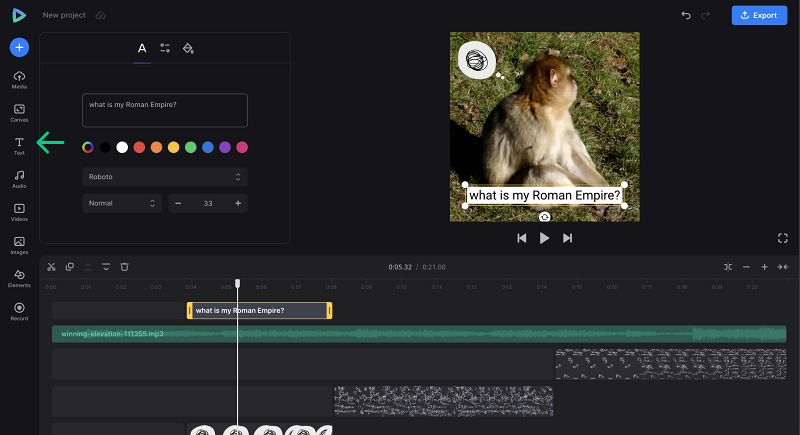 Add meme text to video