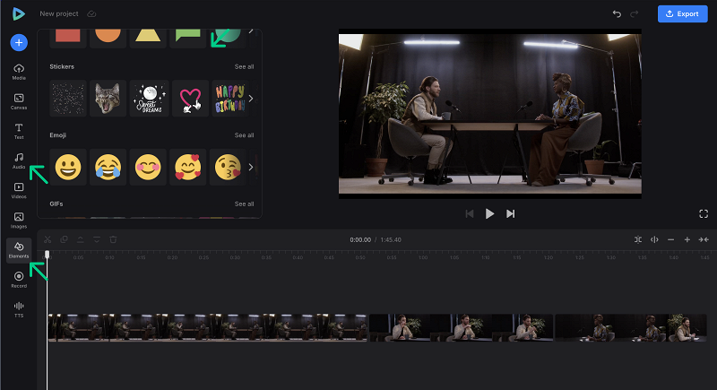 Select music or elements to a vodcast Add music or elements to video podcast