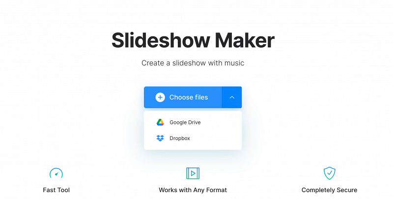 Add pictures to create video with music Upload pictures to make video with music