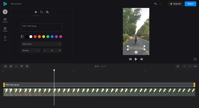 Add POV caption to TikTok video