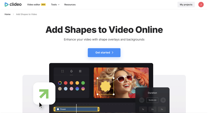 Video editor to insert arrow