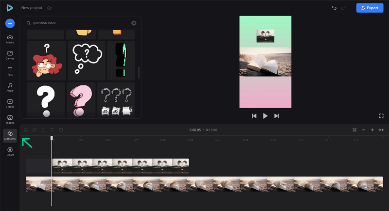 Add stickers to horizontal video for Instagram