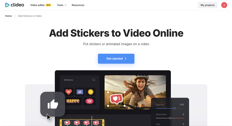 Video editor to add stickers to videos