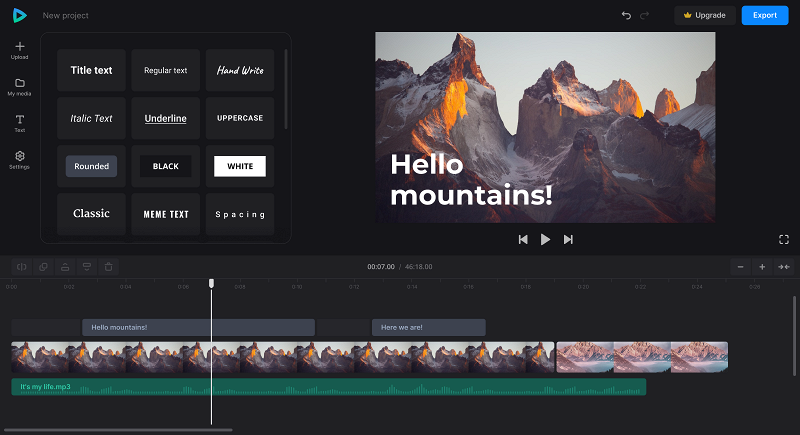 Add text in video from images