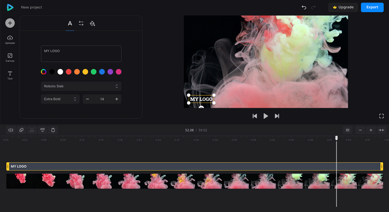 Add text logo to video