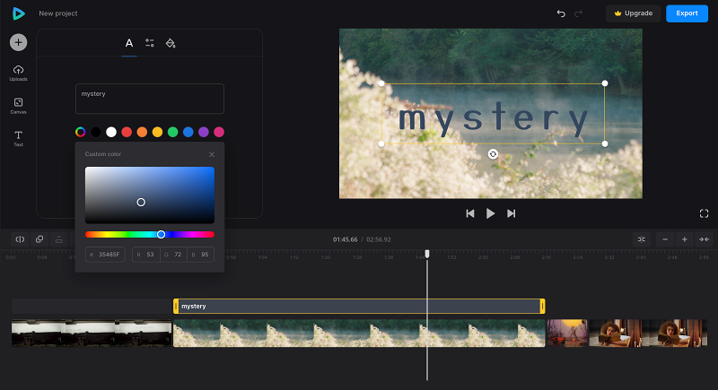 Add text to book teaser video