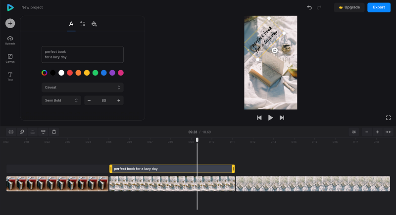 Add text to BookTok recommendations video