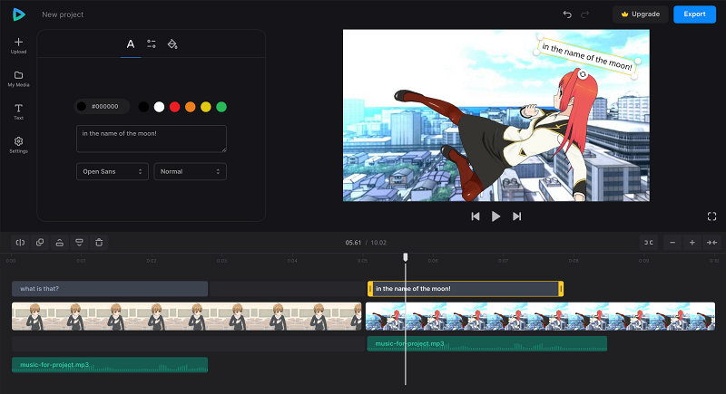 Add captions to manga dub video Add text to comic dub video