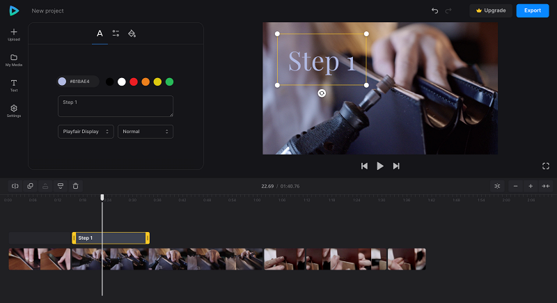Add text to DIY video