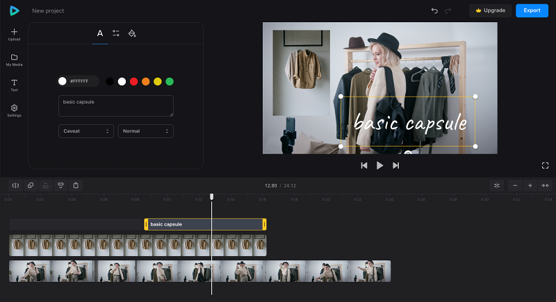 Add text to fashion video