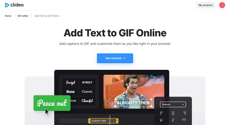 Add text to GIF online