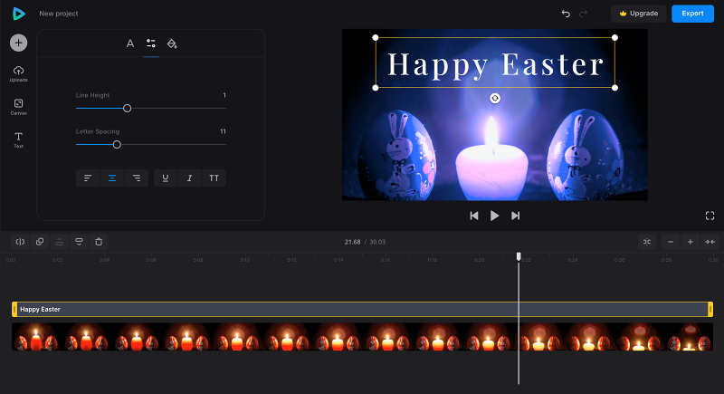 Add text to Happy Easter video