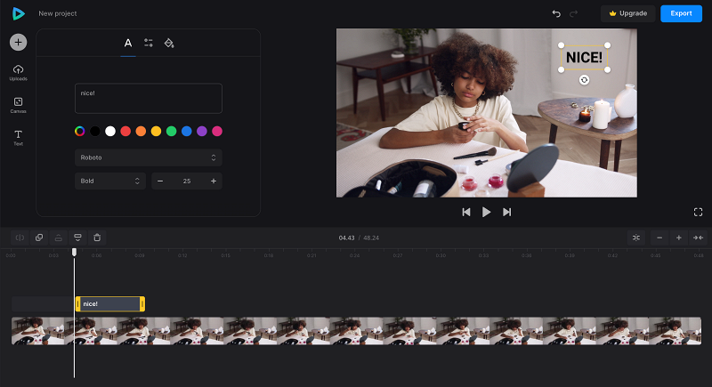 Add text to influencer video