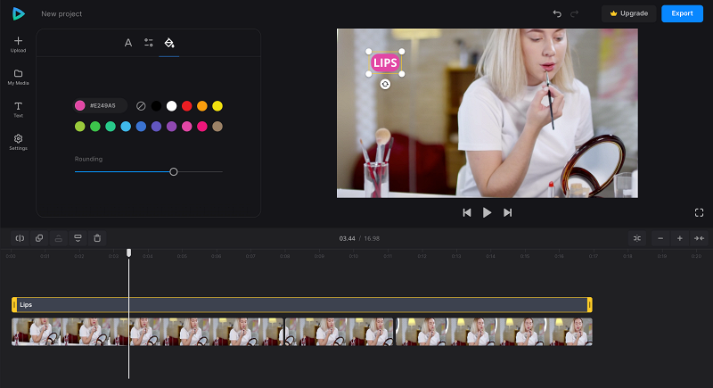 Add text to makeup video