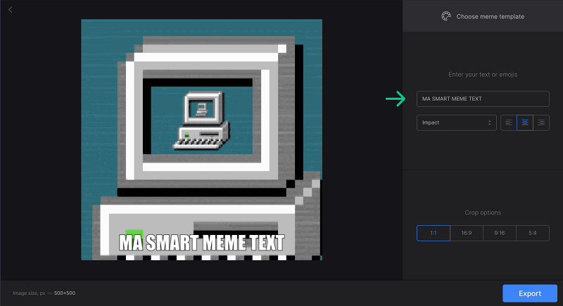 Add text to meme generator