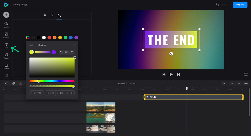 Add text to movie review video