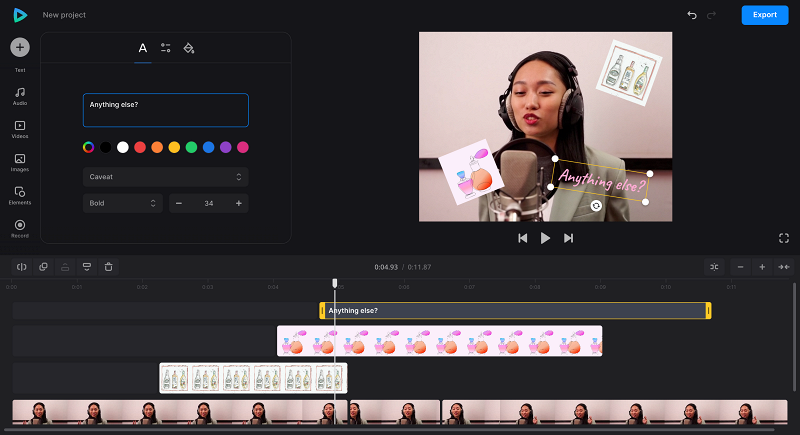 Add text to review video